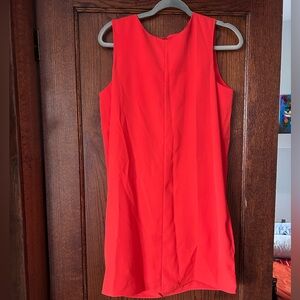 Cos red mini dress with pleated back detail - size 8